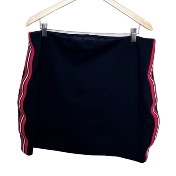 Express Dresses & Skirts - Express Women's Side Stripe Red Black Mini 90's Retro Pencil Fitted Tight Skirt